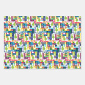 Kleine knuppels en vrienden | Kleurrijk kerstfeest Inpakpapier Vel (Voorkant)