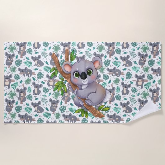 Kleine Koala Beer Strandhanddoek Strandlaken (Voorkant)