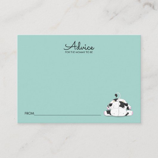 Kleine Koe Baby shower Advice Kaart voor moeder (Voorkant)