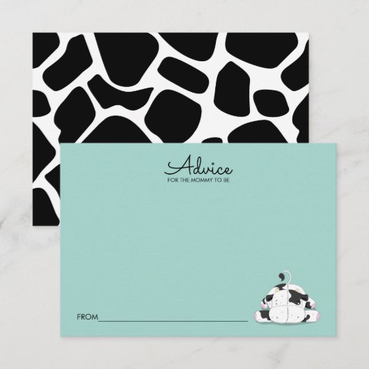 Kleine Koe Baby shower Advice Kaart voor moeder (Voorkant / Achterkant)