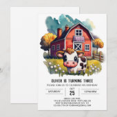 Kleine Koe Wonderland Kids Verjaardag Kaart (Voorkant / Achterkant)