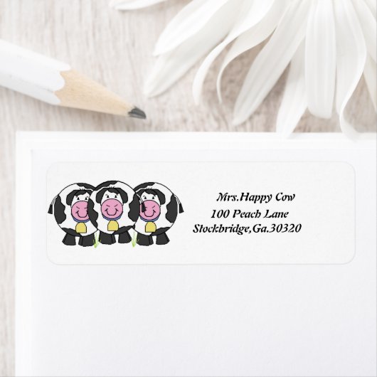 Kleine koeien adreslabels etiket (Insitu)