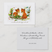 Kleine koeien en kippen in de sneeuw visitekaartje (Voorkant / Achterkant)