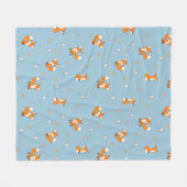 Kleine koeien op blauw fleece deken (Voorkant (Horizontaal))