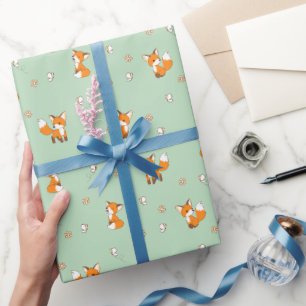 Kleine koeien op groen cadeaupapier