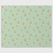 Kleine koeien op groen cadeaupapier (Vlak)