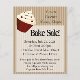 Kleine koekjes, soft Mocha Stripes Bake Sale Flyer