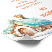 Kleine koekjesjongen 1e verjaardag foto Milestone Poster (Hoek)