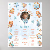 Kleine koekjesjongen 1e verjaardag foto Milestone Poster (Voorkant)