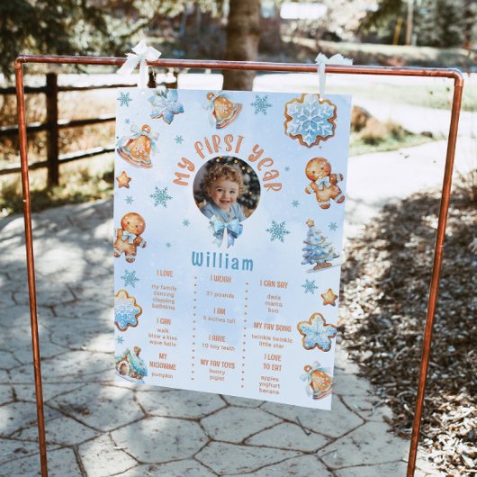 Kleine koekjesjongen 1e verjaardag foto Milestone Poster