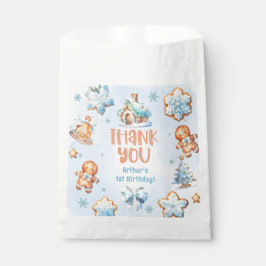 Kleine Koekjesjongen Kerstmis 1e verjaardag Bedank Bedankzakje