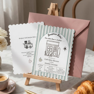 Kleine koffie is gebrouwen moderne baby shower uit kaart