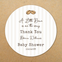 Kleine koffieboon  Baby Shower Bedankt