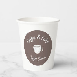 Kleine koffiezaak cottage papieren bekers