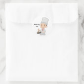 Kleine Kok Chef Kerst Ronde Sticker (Tas)