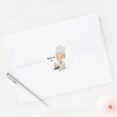 Kleine Kok Chef Kerst Ronde Sticker (Envelop)