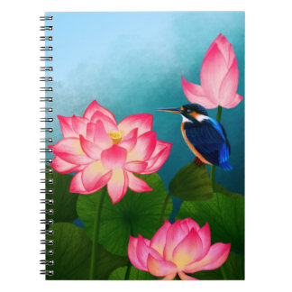 Kleine kolibrie en grote bloem notitieboek