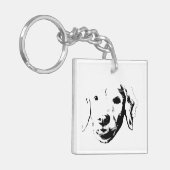 Kleine komische pup sleutelhanger (Voorkant Links)