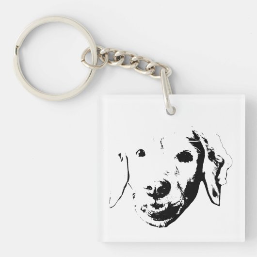 Kleine komische pup sleutelhanger (Voorkant)