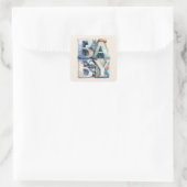 Kleine Konijn Blokken Vierkante Sticker (Tas)
