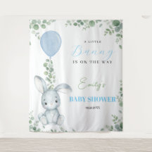 Kleine Konijn Eucalyptus Waterverf Baby Boy Shower
