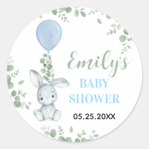 Kleine Konijn Eucalyptus Waterverf Jongen Ronde Sticker