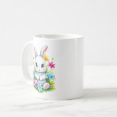 Kleine Konijn Wilde Bloementuin Pasen Koffiemok (Voorkant links)