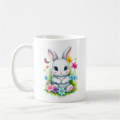 Kleine Konijn Wilde Bloementuin Pasen Koffiemok (Links)