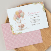 Kleine konijnenballon Eerste Verjaardag Kaart