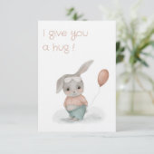 kleine konijntje bedankkaart (Staand voorkant)
