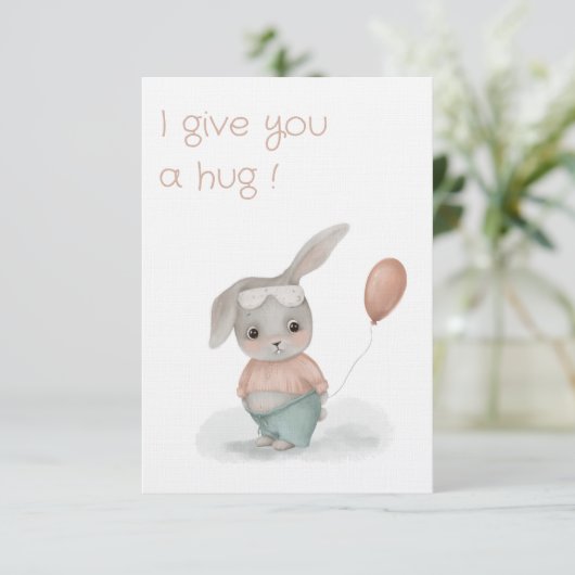 kleine konijntje bedankkaart (Staand voorkant)