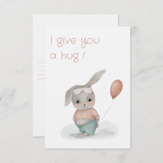 kleine konijntje bedankkaart (Voorkant / Achterkant)