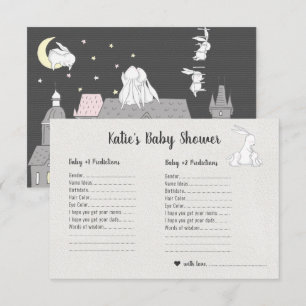 Kleine Konijntjes Tweeling Baby Shower Raadspel Kaart