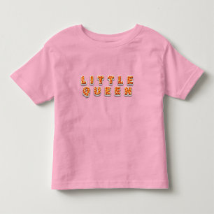 Kleine Koningin Letters Gemaakt Van Pepperoni Pizz Kinder Shirts