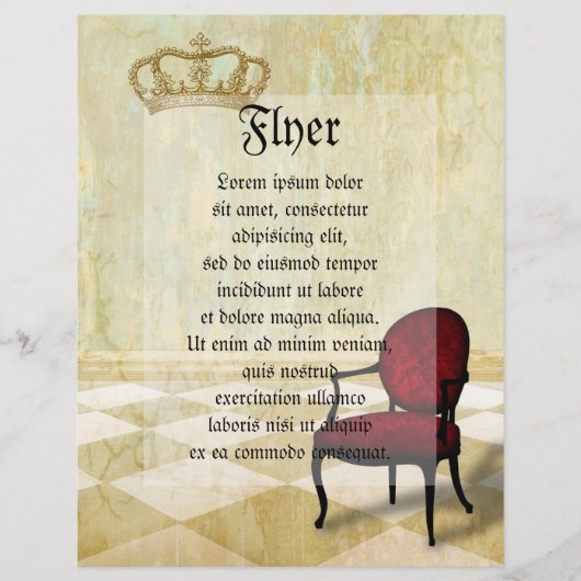 Kleine Koninklijke Stoel met Kroon Flyer (Voorkant)