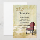 Kleine Koninklijke Stoel met Kroon Kaart (Voorkant / Achterkant)