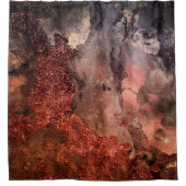 Kleine koper Glitter Ink Emerald Marble Douchegordijn (Voorkant)