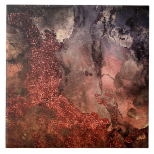 Kleine koper Glitter Ink Emerald Marble Tegeltje