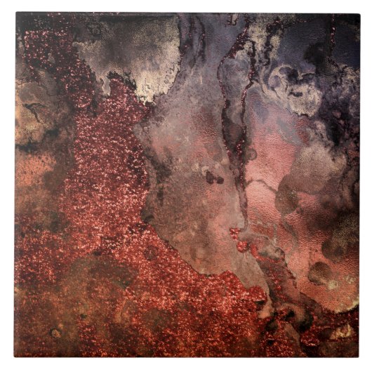 Kleine koper Glitter Ink Emerald Marble Tegeltje (Voorkant)