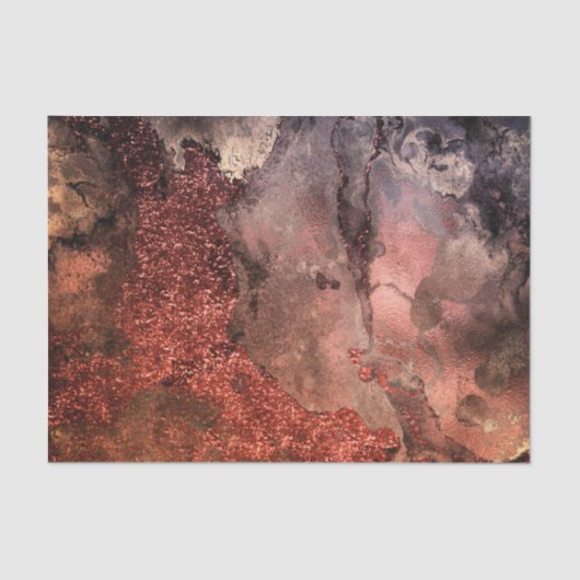 Kleine koper Glitter Ink Emerald Marble Tissuepapier (Voorkant)