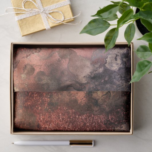 Kleine koper Glitter Ink Emerald Marble Tissuepapier (Geschenk)