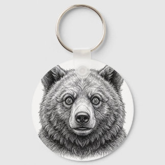 Kleine koppige beer-sleutelhanger kunst sleutelhanger