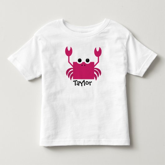Kleine krab gepersonaliseerd kinder shirts (Voorkant)