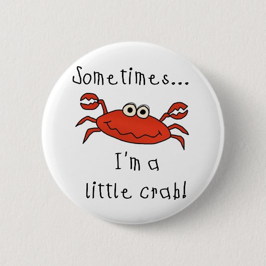 Kleine krab ronde button 5,7 cm (Voorkant)