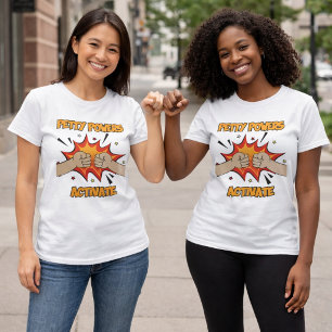 Kleine krachten activeren retro stijl t-shirt