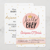 Kleine kroongouden vlekken koninklijk baby shower kaart (Voorkant / Achterkant)