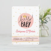 Kleine kroongouden vlekken koninklijk baby shower kaart (Staand voorkant)