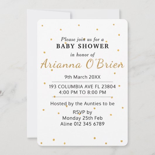 Kleine kroongouden vlekken koninklijk baby shower kaart (Achterkant)