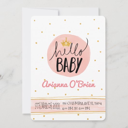 Kleine kroongouden vlekken koninklijk baby shower kaart (Voorkant)