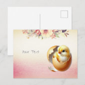 Kleine Kuiken Broedende Bloemen Ansichtkaart Briefkaart (Voorkant / Achterkant)